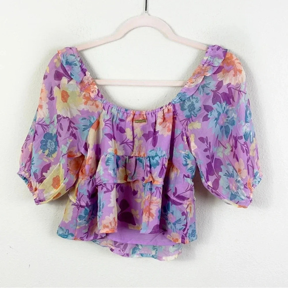 Billabong Salty Blonde Sweetest Ever Baby Doll Crop Top in Lovin Lilac size S - Picture 5 of 15